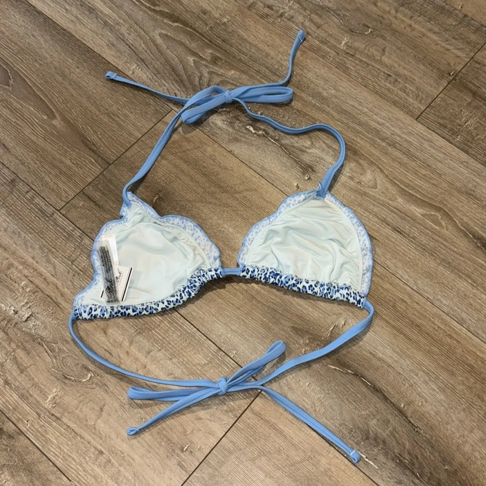 Frankie’s Bikinis Blue Leopard Print 2 Piece Bikini